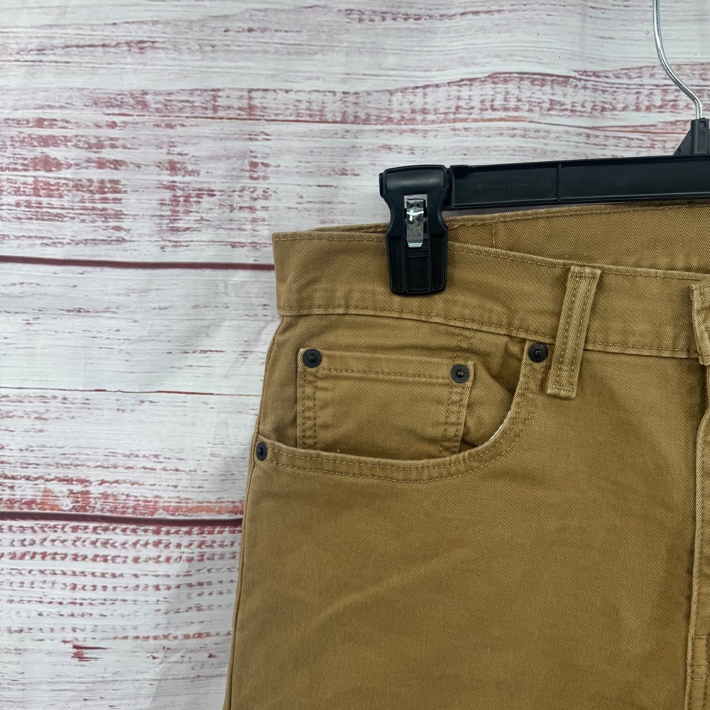 Levis 502 Regular Taper Jeans Mens 32x30 Brown Cotton Stretch Chino Pants - Picture 4 of 11